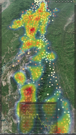 A visualization of malaria transmission using Vis-Tools.